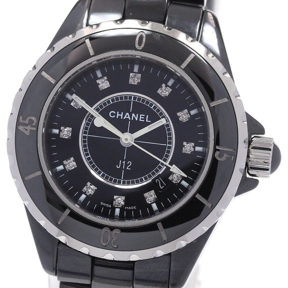 CHANEL J12 H1625 Black ceramic 33mm 12P diamond black Dial Quartz Ladiesh_869402